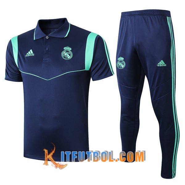 Nueva Polo Futbol Real Madrid + Pantalones Azul Oscuro 19/20