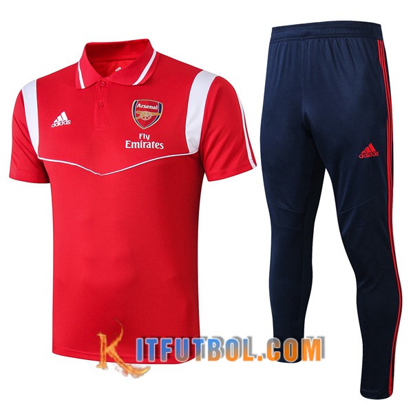 Nueva Polo Futbol Arsenal + Pantalones Roja Blanco 19/20