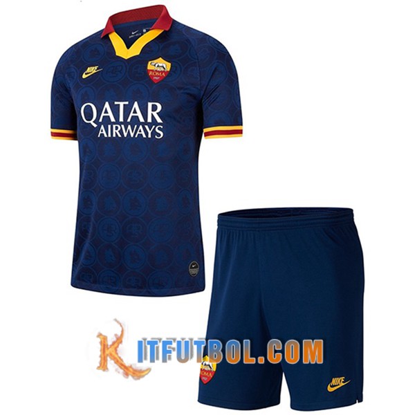 Camisetas Personalizadas Futbol AS Roma Ninos Tercera 19/20