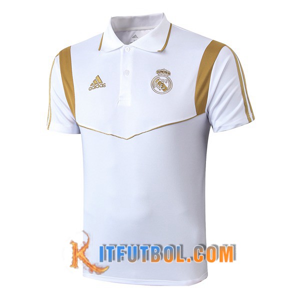 Nueva Polo Futbol Real Madrid Blanco Amarillo 19/20