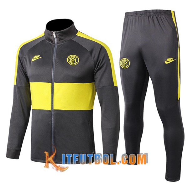 Nueva Chandal Futbol - Chaqueta + Pantalones Inter Milan Gris Amarillo 19/20