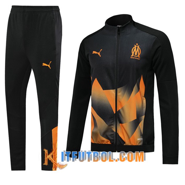 Nueva Chandal Futbol - Chaqueta + Pantalones Marsella OM Negro Amarillo 19/20