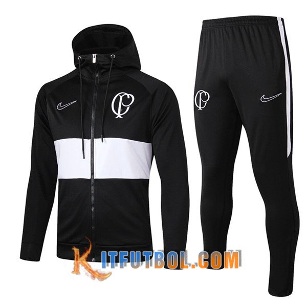 Nueva Chandal Futbol - Chaqueta con capucha + Pantalones Corinthians Negro 19/20