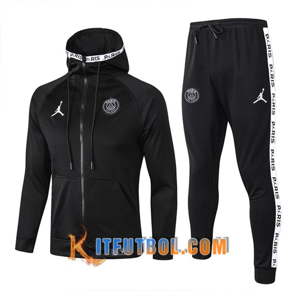 Nueva Chandal Futbol - Chaqueta con capucha + Pantalones PSG Jordan Negro 19/20