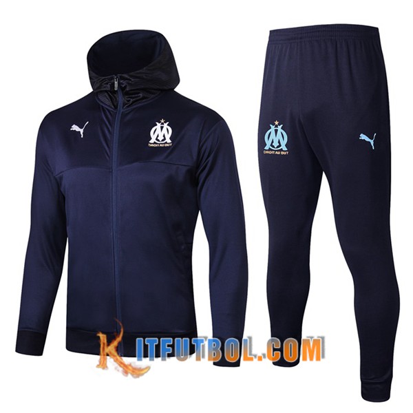 Nueva Chandal Futbol - Chaqueta con capucha + Pantalones Marsella OM Azul Oscuro 19/20