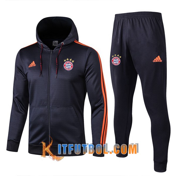 Nueva Chandal Futbol - Chaqueta con capucha + Pantalones Bayern Munich Azul Oscuro 19/20