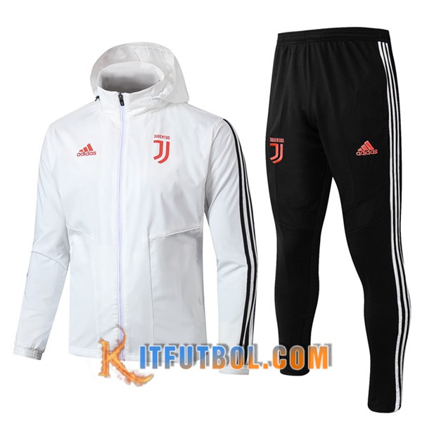 Nueva Chandal Futbol - Chaqueta Rompevientos + Pantalones Juventus Blanco 19/20
