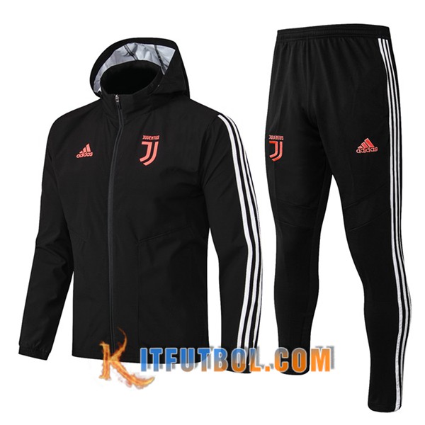 Nueva Chandal Futbol - Chaqueta Rompevientos + Pantalones Juventus Negro 19/20