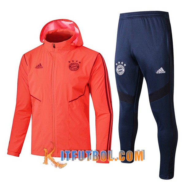 Nueva Chandal Futbol - Chaqueta Rompevientos + Pantalones Bayern Munich Naranja 19/20