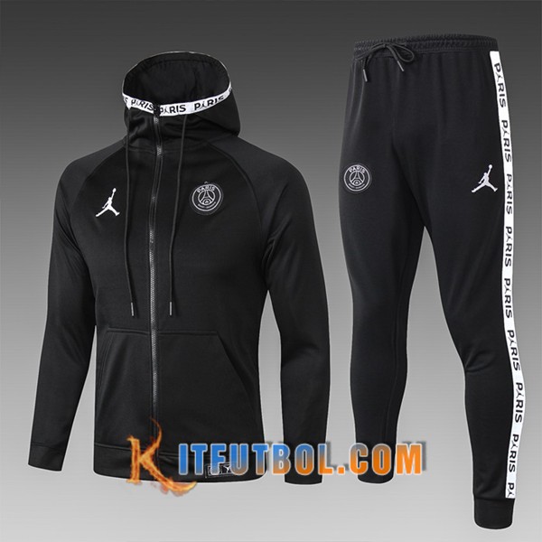 Nueva Chandal Futbol - Chaqueta Con Capucha PSG Jordan Ninos Negro 19/20