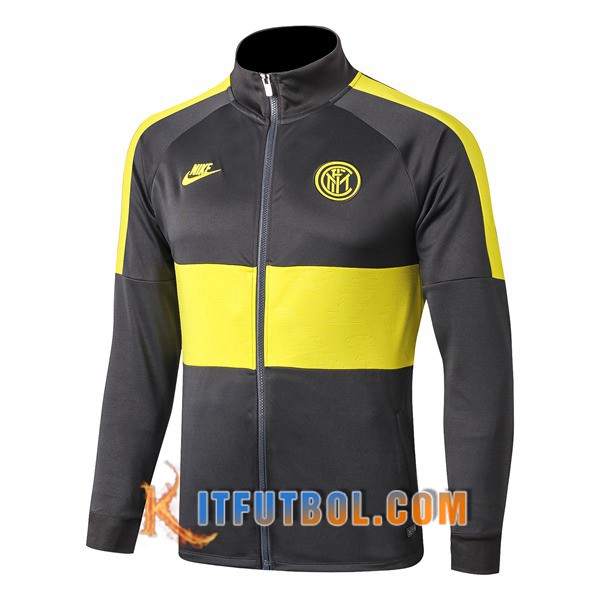 Nueva Chaqueta Futbol Inter Milan Gris Amarillo 19/20