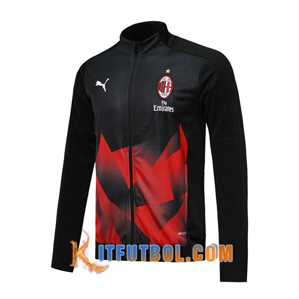 Nueva Chaqueta Futbol Milan AC Negro Roja 19/20