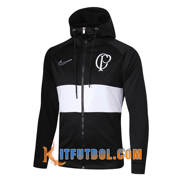 Nueva Chaqueta Futbol Con Capucha Corinthians Negro 19/20