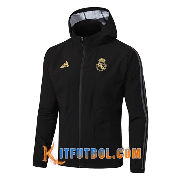 Nueva Chaqueta Futbol Con Capucha Real Madrid Negro 19/20