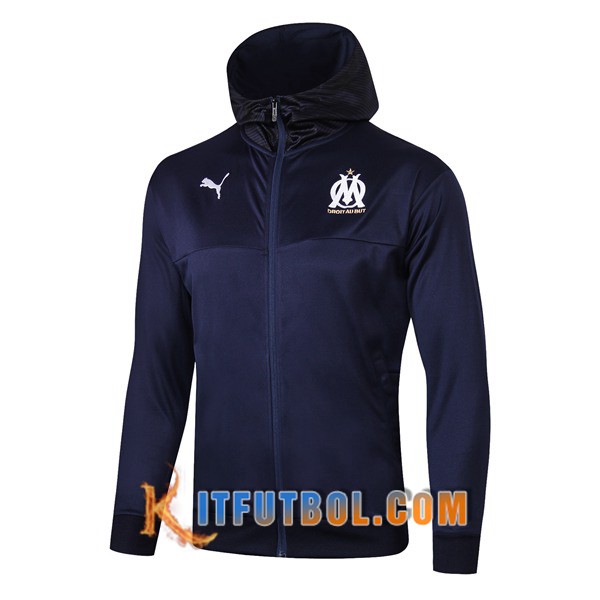 Nueva Chaqueta Futbol Con Capucha Marsella OM Azul Oscuro 19/20