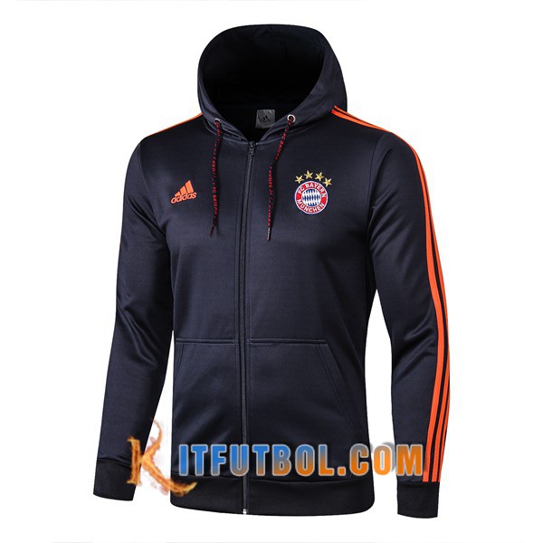 Nueva Chaqueta Futbol Con Capucha Bayern Munich Azul Oscuro 19/20