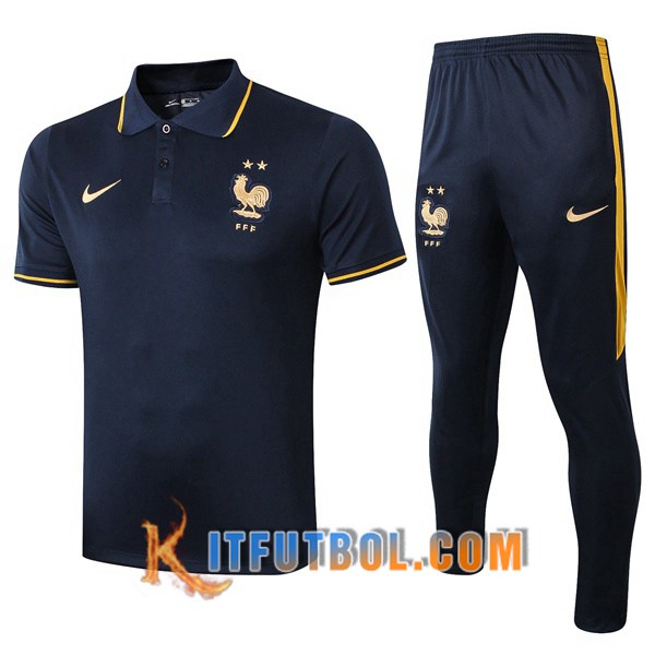 Nueva Polo Futbol Francia + Pantalones Azul Real 19/20