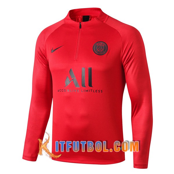 Nueva Entrenamiento Sudadera PSG ALL Roja 19/20