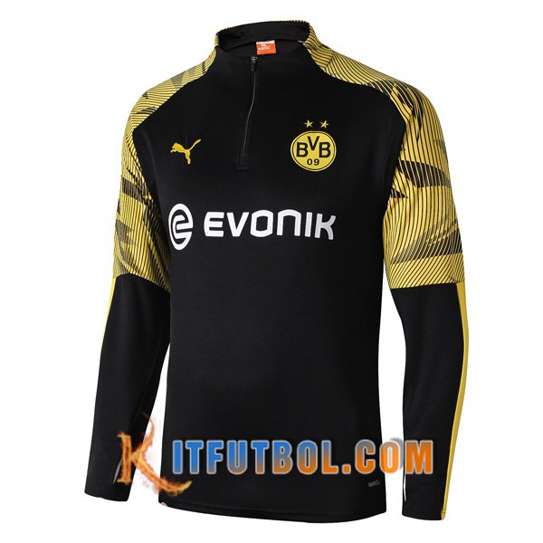 Nueva Entrenamiento Sudadera Dortmund BVB Negro Amarillo 19/20