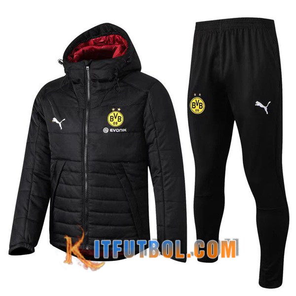 Nueva Chaqueta de Plumas Dortmund BVB Hombre Negro 19/20