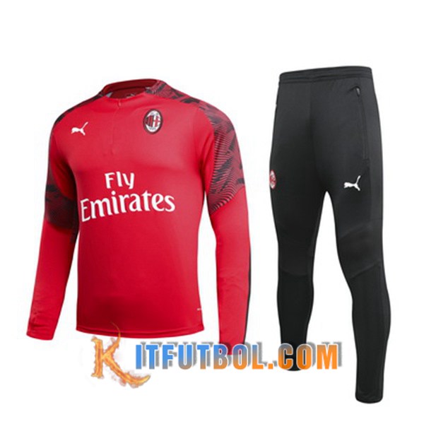 Nueva Chandal Futbol + Pantalones Milan AC Roja 19/20