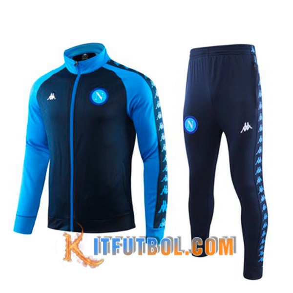 Nueva Chandal Futbol - Chaqueta + Pantalones SSC Napoli Azul Cuello Alto 19/20
