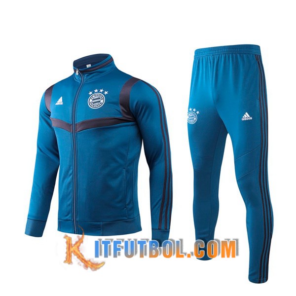 Nueva Chandal Futbol - Chaqueta + Pantalones Bayern Munich Azul Royal Cuello Alto 19/20