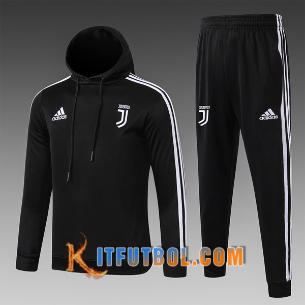 Nueva Chandal Futbol - Chaqueta Con Capucha Juventus Ninos Negro 19/20