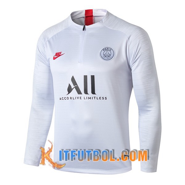 Nueva Entrenamiento Sudadera Paris PSG ALL Blanco 19/20