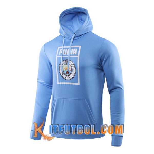 Nueva Entrenamiento Sudadera con capucha Manchester City Azul 19/20