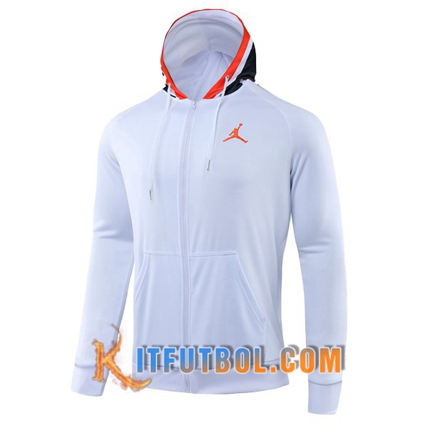 Nueva Entrenamiento Sudadera con capucha Pairis PSG Jordan Blanco 19/20