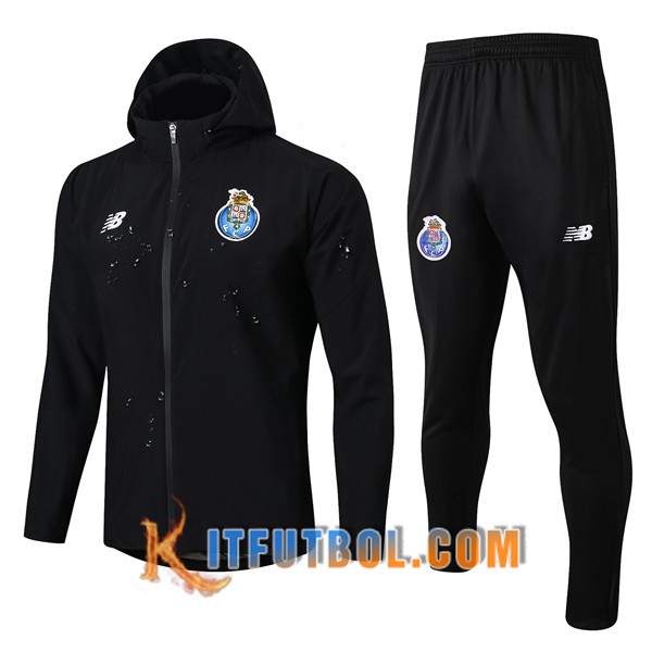 Nueva Chandal Futbol - Chaqueta Rompevientos + Pantalones FC Porto Negro 19/20