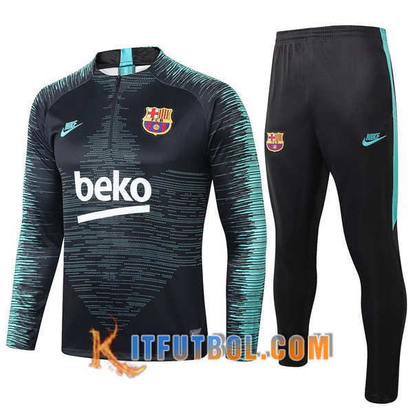 Nueva Chandal Futbol + Pantalones FC Barcelona Beko Negro Verde 19/20