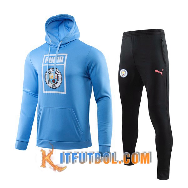 Nueva Chandal Futbol - Sudadera con capucha + Pantalones Manchester City Azul 19/20