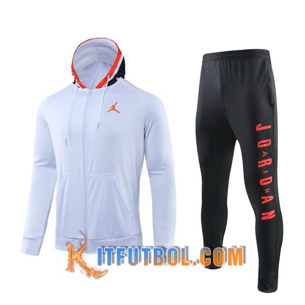 Nueva Chandal Futbol - Sudadera con capucha + Pantalones Pairis PSG Jordan Blanco 19/20