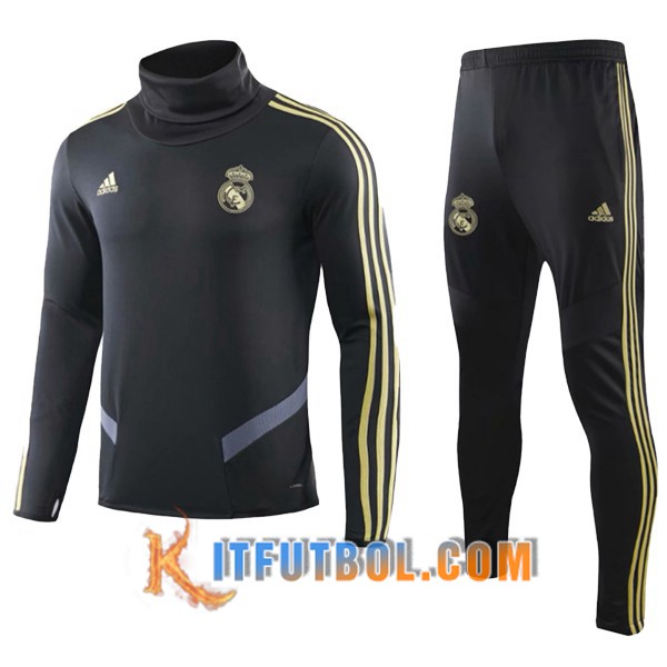 Nueva Chandal Futbol Real Madrid Ninos Negro Cuello Alto 19/20