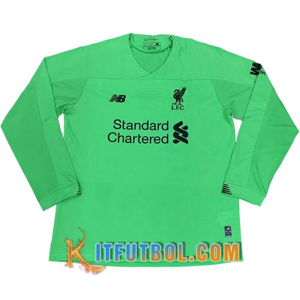 Camisetas Futbol FC Liverpool Portero Manga Larga Verde 19/20