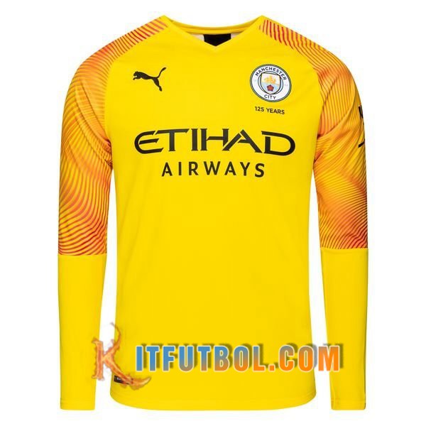 Camisetas Futbol Manchester City Tercera Manga Larga 19/20