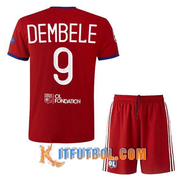 Camisetas Futbol Lyon OL (DEMBELE 9) Ninos Tercera 19/20