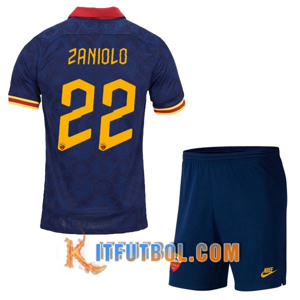 Camisetas Futbol AS Roma (ZANIOLO 22) Ninos Tercera 19/20