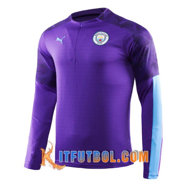 Nueva Entrenamiento Sudadera Manchester City Purpura 19/20