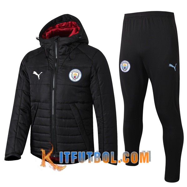 Nueva Chaqueta de Plumas Manchester City Hombre Negro 19/20