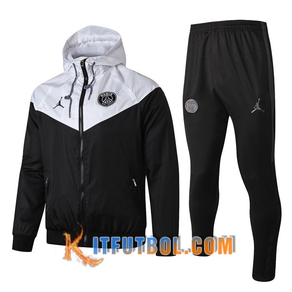 Nueva Chandal Futbol - Chaqueta Rompevientos + Pantalones PSG Jordan Blanco Negro 19/20