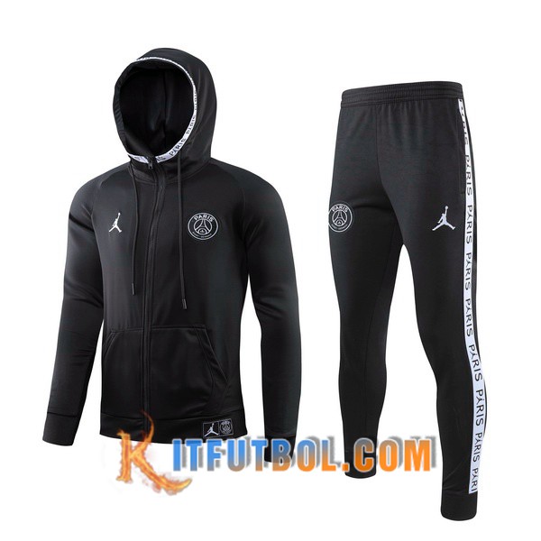 Nueva Chandal Futbol - Chaqueta con capucha + Pantalones Paris PSG Jordan Negro 19/20