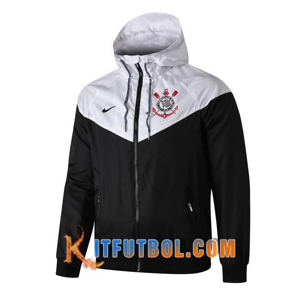 Nueva Chaqueta Futbol Rompevientos Corinthians Blanco Negro 19/20