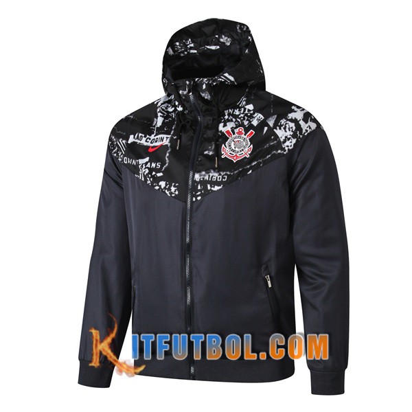 Nueva Chaqueta Futbol Rompevientos Corinthians Negro 19/20