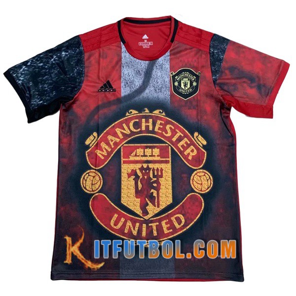 Camisetas Futbol Manchester United Version clasica Roja Negro 19/20