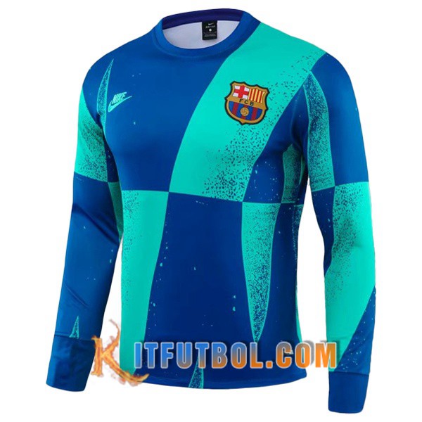 Nueva Entrenamiento Sudadera FC Barcelona Azul Verde 19/20