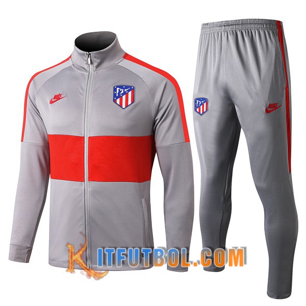Nueva Chandal Futbol - Chaqueta + Pantalones Atletico Madrid Roja Gris Claro 19/20