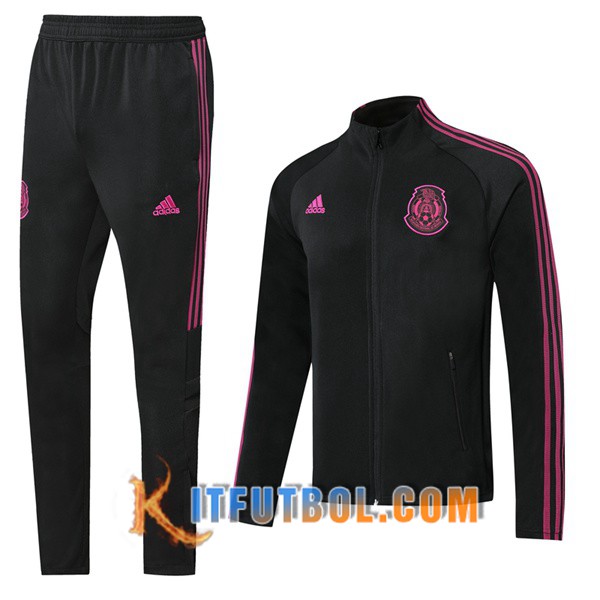 Nueva Chandal Futbol - Chaqueta + Pantalones Mexico Negro Rosa 19/20